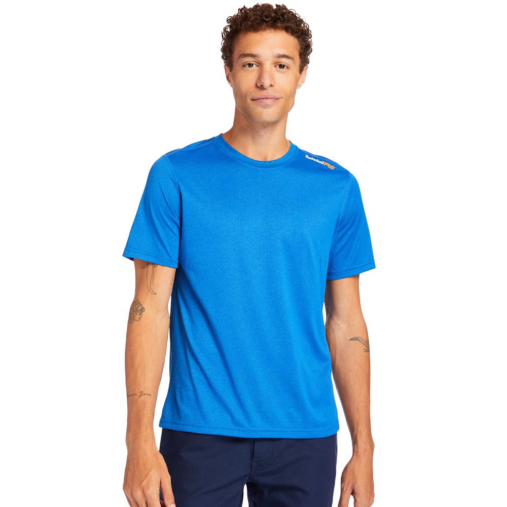 Camisetas Timberland Argentina Hombre - Pro® Wicking Good Sport Work - Azules - MJUFEQ-642